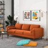 Amber - Mid-Century Modern Luxury Modern Velvet Sofa - Brown / Burnt Orange - Image 6