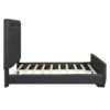 Queen Size Upholstered Bed With Slats Support, No Box Spring Needed - Black - Image 3
