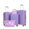 5 Piece Set (20"24"28 +A Travel Bag And A Toiletry Bag), Hard Case Spinner Wheels Luggage Sets With Tsa Lock Carry On Suitcase Luggage Durable Suitcase - Lilac - Image 10