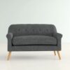 Classic Loveseat With Rolled Armrests And Button Tufting - Gray - Image 7