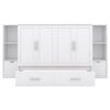 Full Size Murphy Bed With Shelves, Drawers And USB Ports - White - Image 3
