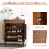 Multi Functional Modern Minimalist Shoe Cabinet Perfectly Blends Into Nordic, Japanese, And Industrial Style Homes - Walnut - Image 10