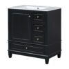 30" Bathroom Vanity With Sink, 1 Door With Shelf And 3 Drawers, Soft Close Door - Black - Image 19