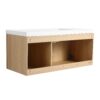 Original Wall Mounted Bathroom Vanity With Resin Sink And 3 Soft Closing Doors Plywood - Oak - Image 9