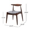 Candescent - Dining Chair With Curved Back And Wood Frame (Set of 2) - Light Gray - Image 3