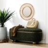 Modern Storage Ottoman Bench Upholstered Seating With Storage - Dark Green - Image 4