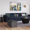 Rockwood - Cube Storage Ottoman With Tray - Slate Gray - Image 9
