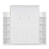 Full Size Murphy Wall Bed With Shelves And LED Lights - White - Image 2