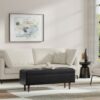 Shay - Mid Century Rectangular Storage Ottoman - Distressed Black - Image 6
