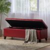 Glouster - Storage Ottoman Leather - Red - Image 5
