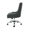 Glory Diamond Tufted Upholstered Office Chair With Rolling Casters And Sloped Arms - Dark Gray / Chrome - Image 4