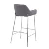 Daniella - Contemporary Fixed Height Bar Stool (Set of 2) - Chrome / Gray - Image 5