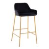 Daniella - Contemporary / Glam Fixed Height Bar Stool (Set of 2) - Gold / Black - Image 2