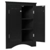 Triangle Bathroom Storage Cabinet With Adjustable Shelves, Freestanding Floor Cabinet For Home Kitchen - Black - Image 12