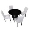 5 Piece Round Dining Table Set, Modern Dining Table And 4 Upholstered Chairs For Dining Room, Kitchen Room, Living Room - Beige / Black - Image 12