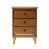 Classic 3 Drawer Solid Wood Nightstand - Caramel - Image 2