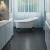 Interlocking Deck Tiles Plastic Waterproof Outdoor All Weather Anti-Slip Bathroom Shower Balcony Porch Strong Weight Capacity Upto 440 Lbs, Pebble Stone Pattern Pack Of 24 - Black - Image 2