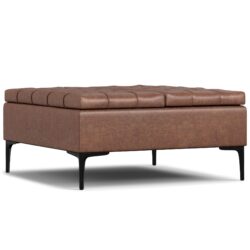 Laura - Lift Top Storage Ottoman - Brown