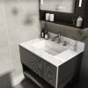 Elegant Bathroom Vanity Top With Undermount Sink - White Sintered Stone - Image 14