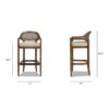 Americana - Mid-Century Modern Cane Back Bar Stool - Taupe Beige - Image 11