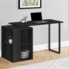 Computer Desk, Home Office, Left, Right Set-Up, Storage Shelves, Work, Laptop, Contemporary, Modern - Black - Image 7