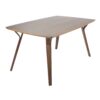 Folia Fabrico - 7 Piece Mid-Century Modern Dining Set - Walnut / Gray - Image 3