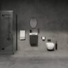 Modern 16" Bathroom Vanity Sink Combo With Ceramic Sink And Cabinet For Small Spaces - Black - Image 4