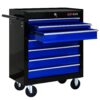 7 Drawers Multifunctional Tool Cart With Wheels - Black / Blue - Image 9