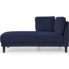 Mid-Century Modern Linen Corner Lounge Chair, Upholstered Indoor Chaise Lounge, Sleeper Sofa Bed - Blue - Image 3