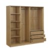 Doorless Storage Wardrobe For Dedroom With Shelves And 3 Drawers - Nature - Image 3