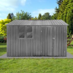 10'x8' Garden Sheds Outdoor Storage Sheds With Window - Gray