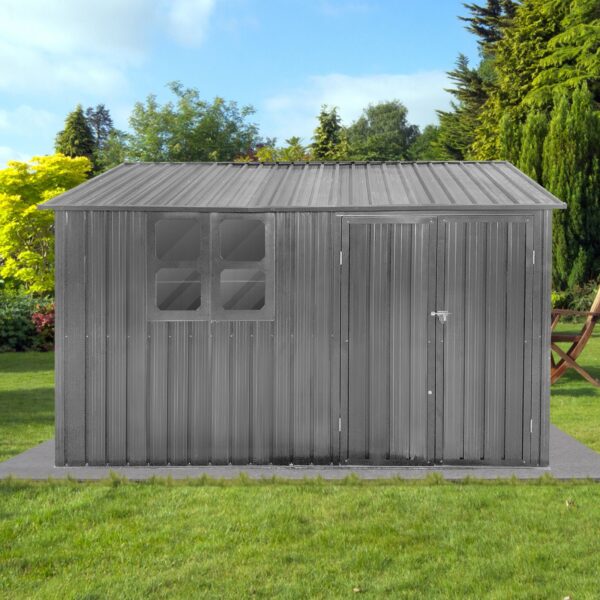 10'x8' Garden Sheds Outdoor Storage Sheds With Window - Gray