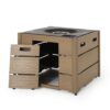 Rustic Style Outdoor Wpc Base Square Propane Fire Pit, 40, 000 Btu - Brown - Image 4