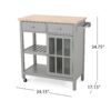 Aidah - Contemporary Kitchen Cart With Wheels - Gray - Image 4