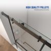 Frameless Shower Door, Double Sliding Shower Door, Clear Tempered Glass Shower Enclosure With Square Rail, Double Side Easy Clean Coat, Finished With Buffer - Matte Black - Image 7