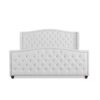 Marcella - King Upholstered Shelter Headboard Bed Set - Bright White - Image 4