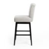 Quicksilvered - Upholstered Swivel Counter Stool With Wood Legs - Beige - Image 5
