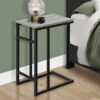 Accent Table, C - Shaped, Contemporary And Modern - Gray / Black - Image 4