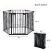 Adjustable Safety Gate 6 Panels Play Yard Metal Doorways Fireplace Fence Christmas Tree Fence Gate For House Stairs Gate Prohibited Area Fence - Black - Image 2