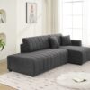 Jessica - Lamb Wool Right Facing Sectional Sofa With Chaise - Dark Gray - Image 14