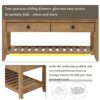 Shoe Rack With Cushioned Seat And Drawers Multipurpose Entryway Storage Bench - Old Pine - Image 6