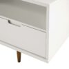 Mid-Century Modern 3 Drawer Solid Wood TV Stand For TVs Up To 65" - White - Image 4