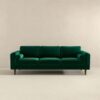 Amber - Mid-Century Modern Luxury Modern Velvet Sofa - Brown / Dark Green - Image 2