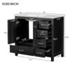 Bathroom Vanity With Ceramic Sink Combo, Abundant Storage Cabinet 2 Soft Close Doors And 5 Drawers - Black - Image 8