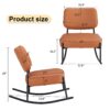 Rocking Chair With Backrest And Black Metal Legs For Living Room - Brown - Image 4