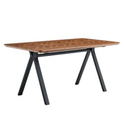 Herringbone Pattern Dining Table A Perfect Match For Modern Minimalist And Industrial Home Styles - Walnut