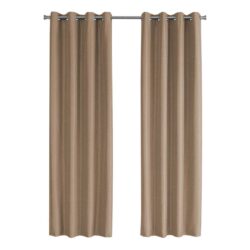 2 Pieces Set, Curtain Panel, 100% Blackout, Grommet, Thermal Insulation Polyester, Versatile Use - Brown