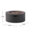 Modern Iron Propane Fire Pit, 32" Round, 40, 000 Btu - Dark Gray - Image 3