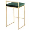 Fuji - Contemporary / Glam Stackable Counter Stool (Set of 2) - Gold / Green - Image 4