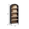 Modern 5 Shelf Open Arched Bookshelf - Black - Image 11